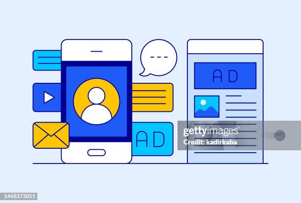 Advertising High Resolution Advertising And Advertisement Concept Modern Flat Style Illustration ...