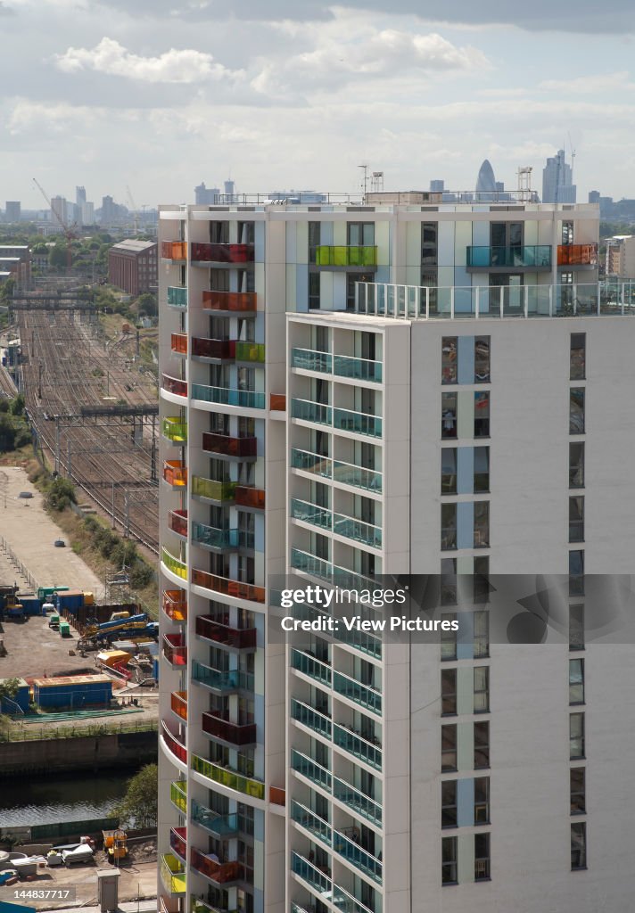 2012 London Olympic StadiumLondon, E15, United Kingdom Architect:  Populous 2009 New Flats With Coloured Balconies And Rail Tracks London Olympic Site 2010