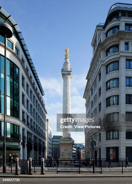 The Monument, Monument Street, LondonUnited Kingdom, Architect: Christopher Wren The Monument To The Great Fire Of London Morning View Looking East...