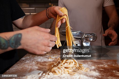 Preparing Homemade Pasta In The Kitchen At Home High-Res Stock Photo ...