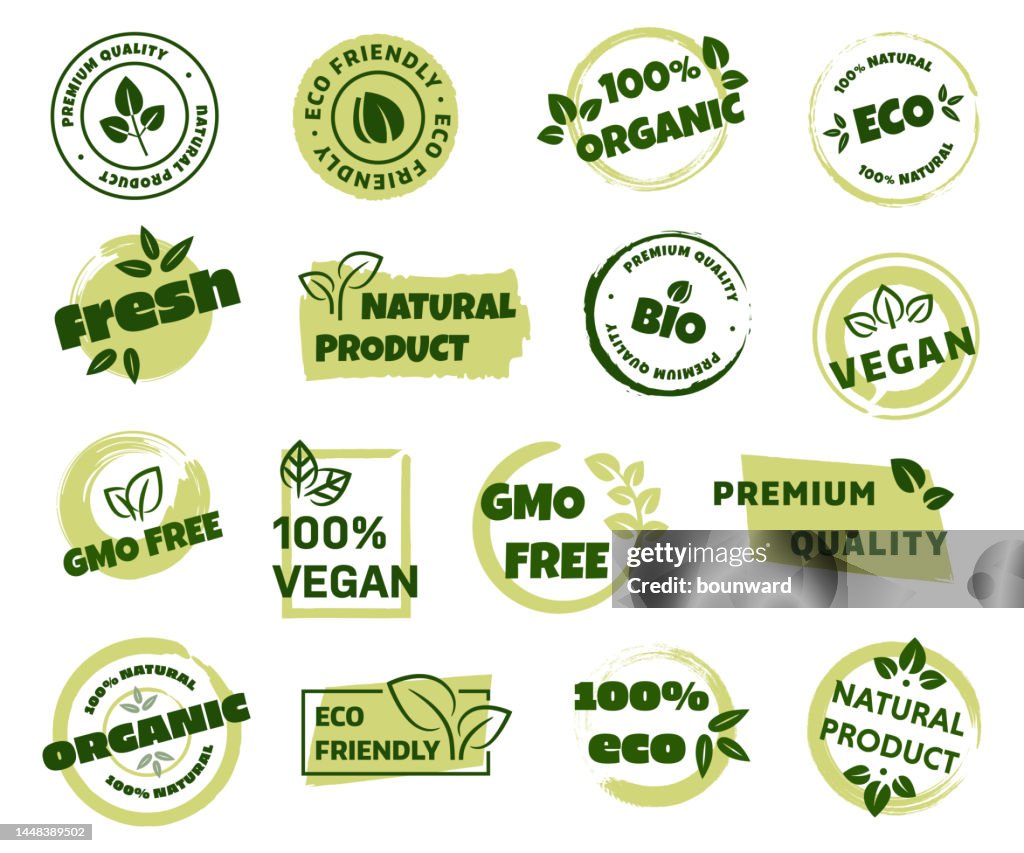 Healthy eating food badges