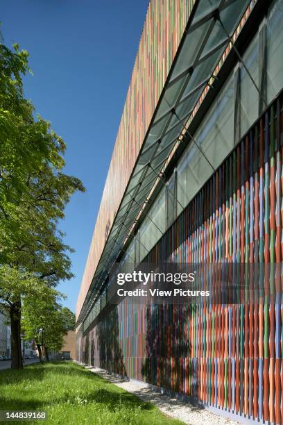 Brandhorst MuseumMunich, Munich, Germany, Architect: Sauerbruch Hutton Brandhorst Museum, Sauerbruch Hutton, Munich, Germany Exterior Day Time Shot...