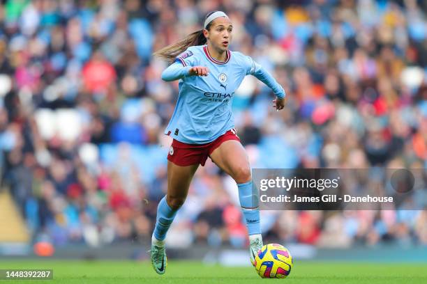 Deyna Castellanos of Manchester City during the FA Women's Super League match between Manchester City and Manchester United at Etihad Stadium on...