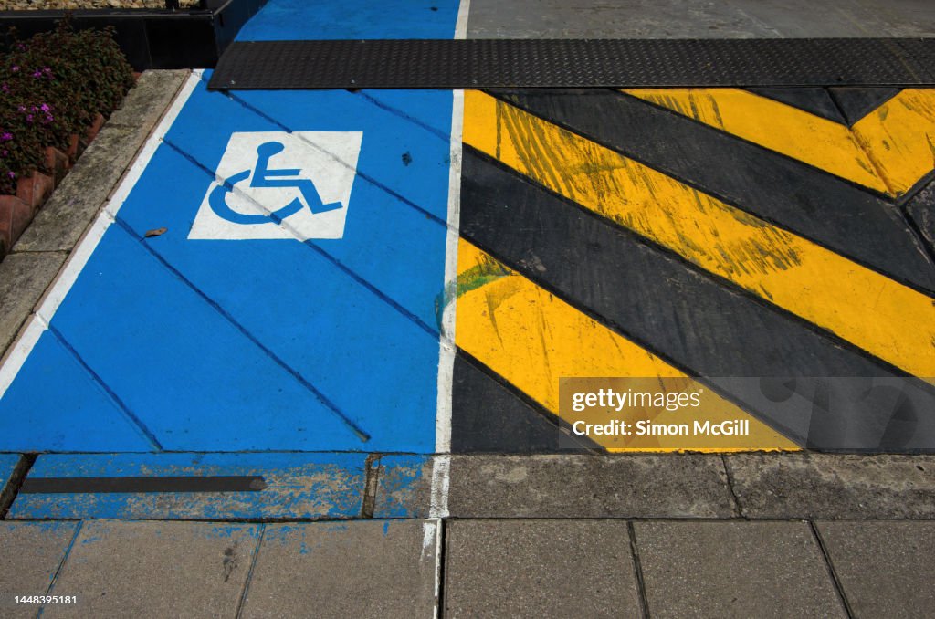 Disability Driveway Example Concrete Wheelchair Access Ramp Next To A Buildings Driveway To Its ...