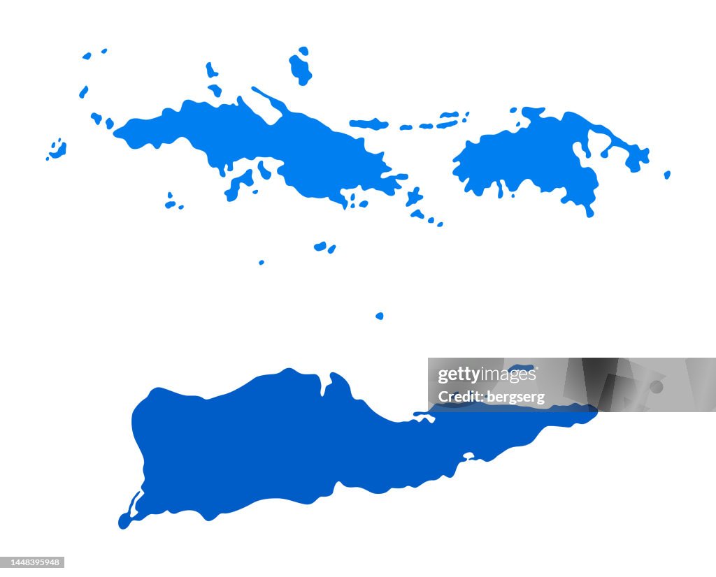 Virgin Islands (U.S.) High detailed Blue map
