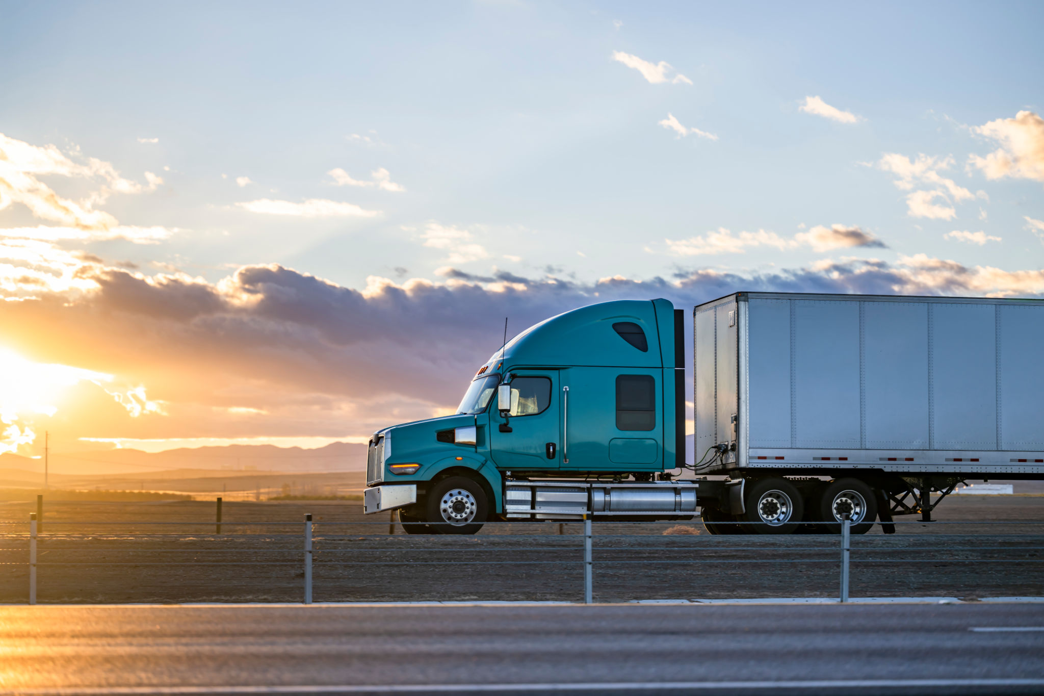 commercial truck driving