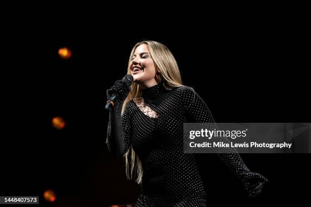 Lyra performs on stage at Cardiff International Arena on December 11, 2022 in Cardiff, Wales.