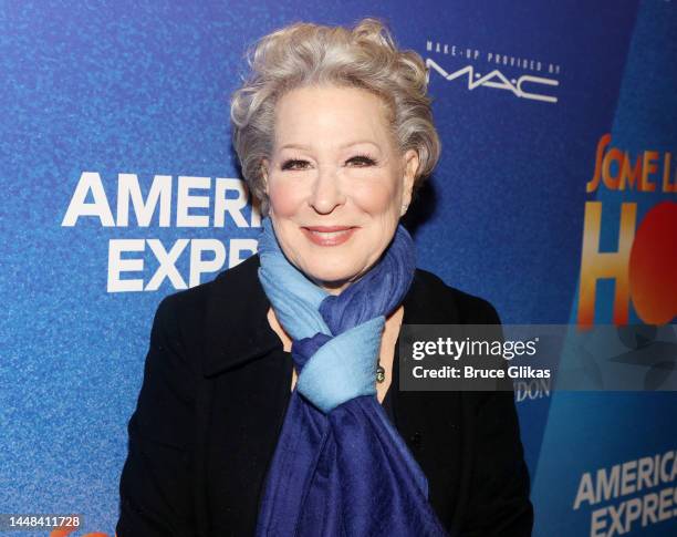 Bette Midler poses at the opening night of the new musical "Some Like It Hot!" on Broadway at The Shubert Theatre on December 11, 2022 in New York...