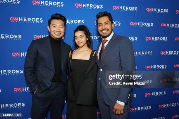 Simu Liu, Iman Vellani, and Tenoch Huerta attends the 16th annual CNN Heroes: An All-Star Tribute at the American Museum of Natural History on...