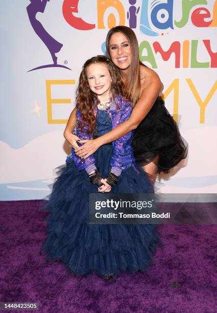 Quinn Copeland and Soleil Moon Frye attend the 2022 Children's & Family Emmys at Wilshire Ebell Theatre on December 11, 2022 in Los Angeles,...