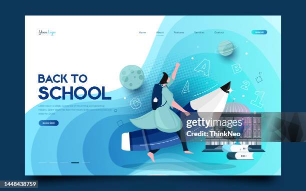 stockillustraties, clipart, cartoons en iconen met welcome back to school concept - back to school