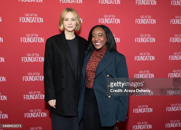Carey Mulligan and Angelique Jackson attend the SAG-AFTRA Foundation Conversations - "She Said" with Carey Mulligan at SAG-AFTRA Foundation Screening...