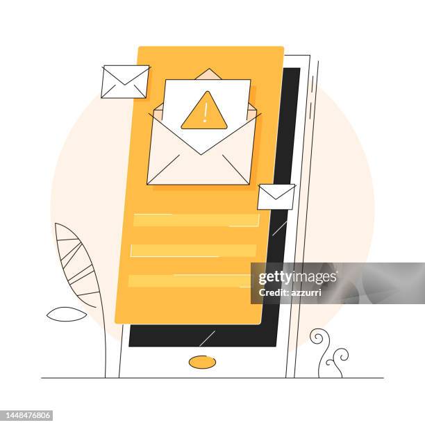 spam message illustration for web and mobile apps. - new text message stock illustrations