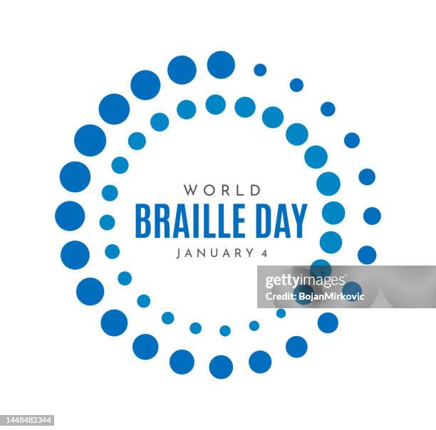 world braille day card, january 4. vector - braille 幅插畫檔、美工圖案、卡通及圖標