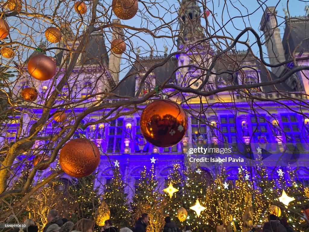 Christmas at Town Hall in Paris, France