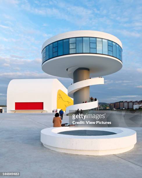 Niemeyer CenterAvilés, Asturias, Spain, Architect: Oscar Niemeyer Niemeyer Center In Aviles, Spain By Oscar Niemeyer,Evening View Of Spiral Tower...