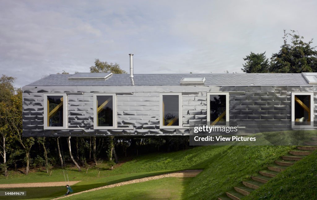 The Balancing BarnWalberswick, Suffolk, United Kingdom Architect: Mdrv With Mole Architects 2010 Balancing Barn Mdrv Architects Suffolk 2010-Exterior View Showing Cantilever From Above