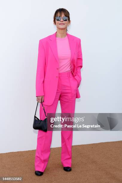 Sophie Marceau attends "Le Raphia" Jacquemus show on December 12, 2022 in Le Bourget, France.