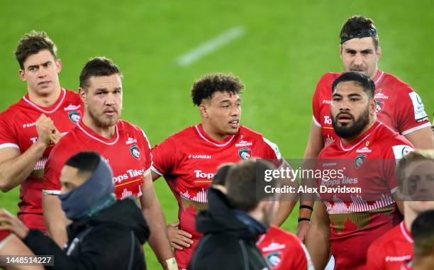 Gabriel Oghre of Leicester Tigers looks on after the Heineken Champions Cup match between Ospreys and Leicester Tigers at Swansea.com Stadium on...