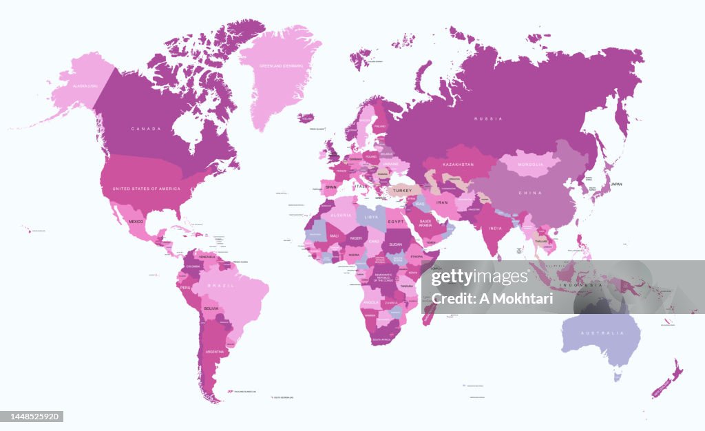 Cod World Map Borders World Map With A Border Of Each Country High-Res Vector Graphic - Getty ...