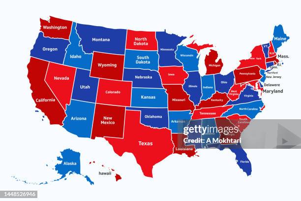 Usa Map In Red And Blue Color High Res Vector Graphic Getty Images Usa Map In Red And Blue Color 