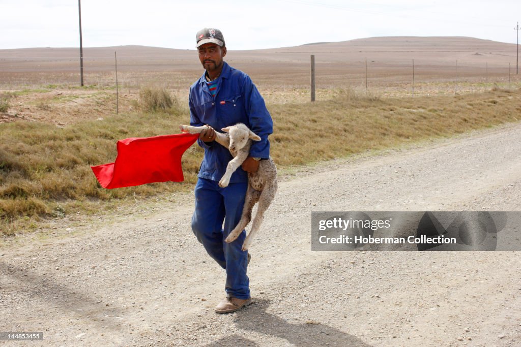 Shephard with lamb