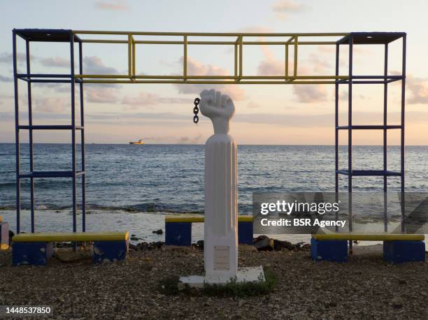 General view of the Monument in memory of Tula's Rebellion at Kenepa country house, in Parke di Lucha pa Libertat, Willemstad, Curacao on December...