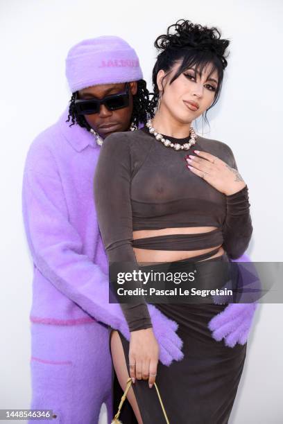 Don Toliver and Kali Uchis attend "Le Raphia" Jacquemus show on December 12, 2022 in Le Bourget, France.