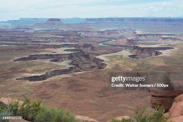 high angle view of landscape against sky,island in the sky,utah,united states,usa - island in the sky stock pictures, royalty-free photos & images