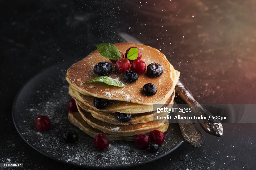 High angle pancakes arrangement High quality beautiful photo concept