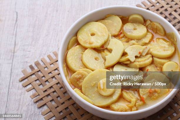 high angle view of cookies in bowl on table,bekasi,indonesia - lancashire hotpot stock pictures, royalty-free photos & images