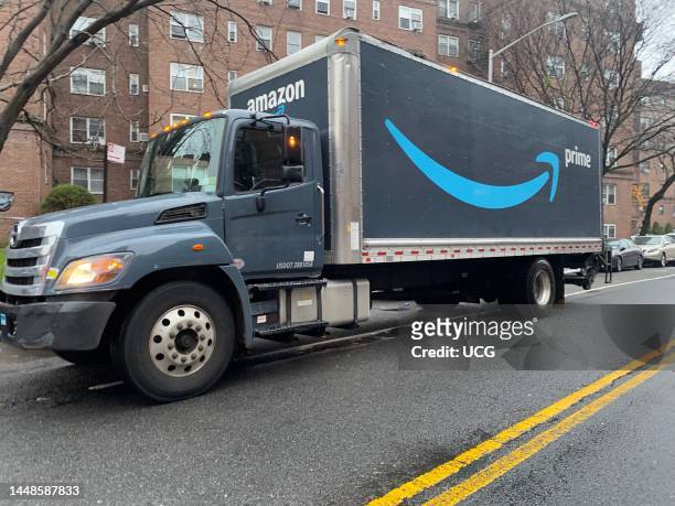 Amazon Prime delivery truck, Queens, New York.