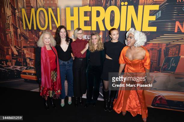 Brigitte Fossey, Louise Coldefy, Pascale Arbillot, Noemie Lefort, Chloe Jouannet and Maria Van Cartier attend the 'Mon Heroine' Premiere at Cinema...