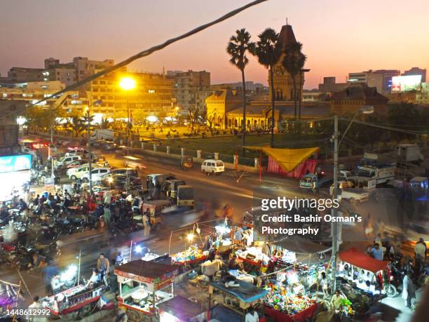 high angle view of empress market - pakistan people stock pictures, royalty-free photos & images
