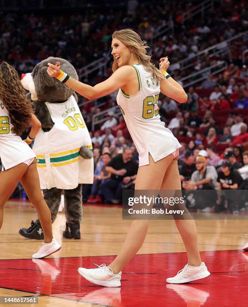 Houston Rockets Power Dancers perform as the Milwaukee Bucks play the Houston Rockets at Toyota Center on December 11, 2022 in Houston, Texas. NOTE...