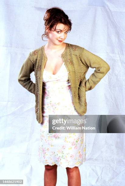 English actress Emily Lloyd poses for a portrait, Los Angeles, California, July 1998.