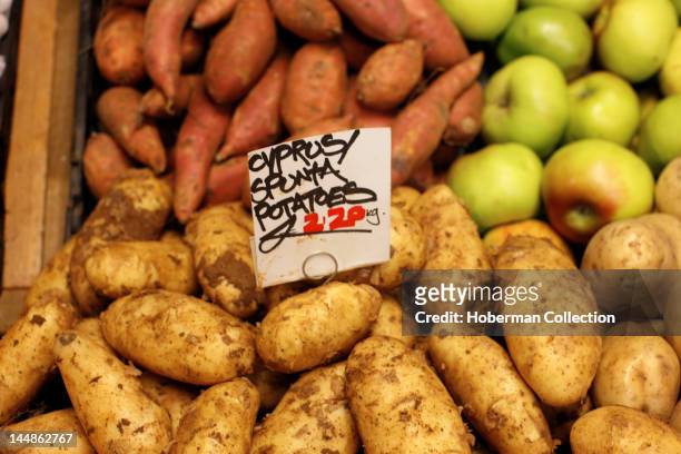 Potatoes, Sweet Potatoes and Apples, Burough Market, London