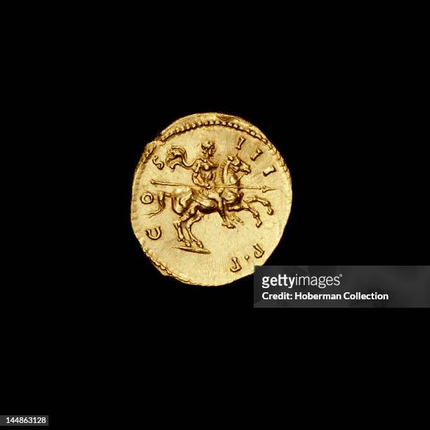 Ancient Roman Coin depicting Hadrian on horseback, 117-138AD