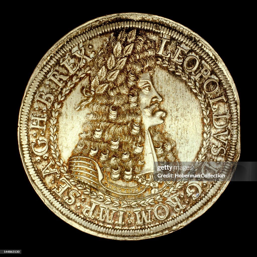 Austrian Coin with Bust of Leopold I, 1657-1705 AD