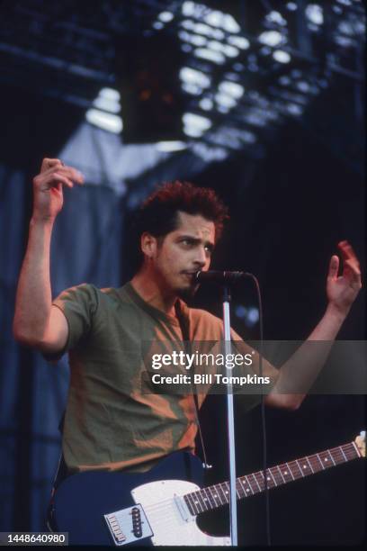 July 14: Chris Cornell of Soundgarden performs on July 14th, 1996 in Quebec City.