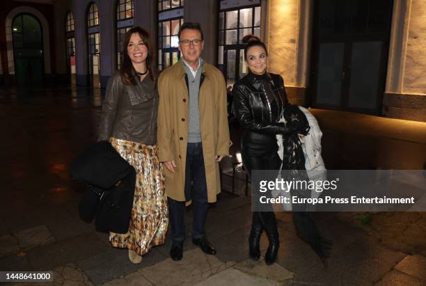 Mamen Mendizabal, Matias Prats and Monica Carrillo attend the party organized by Atresmedia to celebrate Christmas, on December 12 in Madrid, Spain.