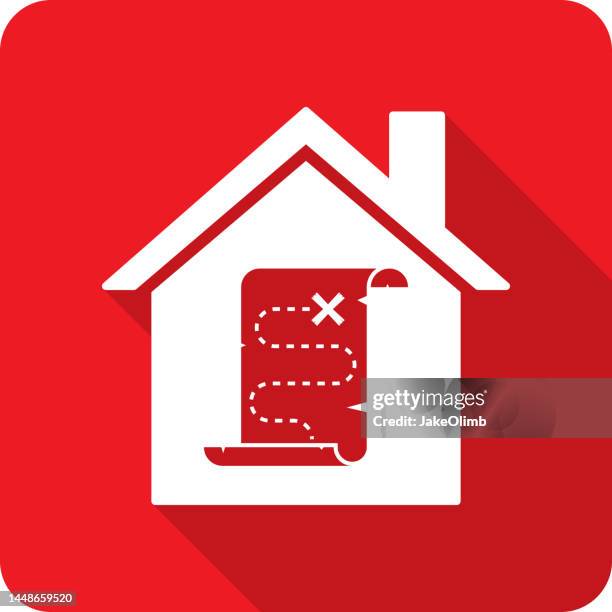 house treasure map icon silhouette 2 - treasure map stock illustrations