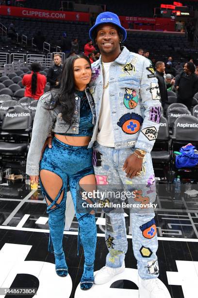 Alshon Jeffery attends a basketball game between the Los Angeles Clippers and the Boston Celtics at Crypto.com Arena on December 12, 2022 in Los...