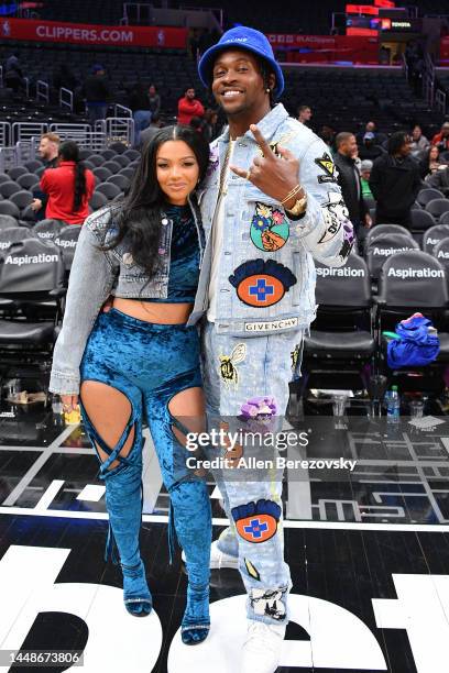 Alshon Jeffery attends a basketball game between the Los Angeles Clippers and the Boston Celtics at Crypto.com Arena on December 12, 2022 in Los...