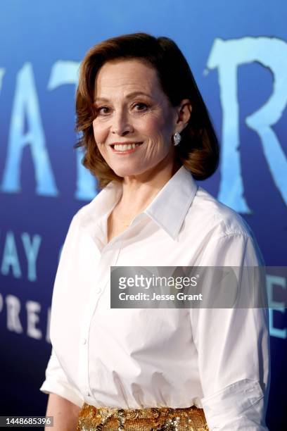 Sigourney Weaver attends the U.S. Premiere of 20th Century Studios' "Avatar: The Way of Water" at the Dolby Theatre in Hollywood, California on...