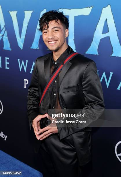 Duane Evans Jr. Attends the U.S. Premiere of 20th Century Studios' "Avatar: The Way of Water" at the Dolby Theatre in Hollywood, California on...