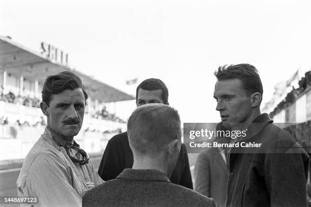 Graham Hilll, Dan Gurney, Richie Ginther, Jo Bonnier, Grand Prix of France, Reims-Gueux, 03 July 1960.