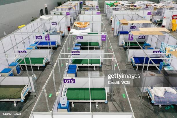 General view of an empty makeshift hospital for COVID-19 patients at Canton Fair Complex on December 12, 2022 in Guangzhou, Guangdong Province of...