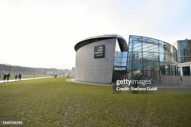 General view of the Van Gogh Museum in Museumplein on December 9, 2022 in Amsterdam, Netherlands. Amsterdam is the capital and largest city of the...