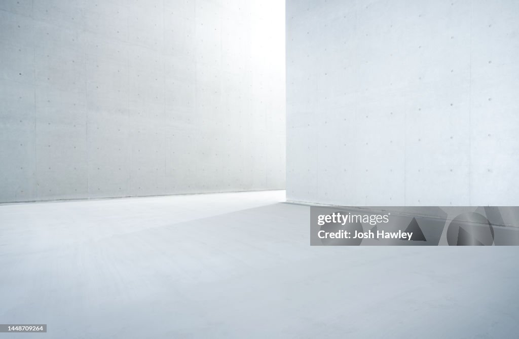 Empty concrete parking lot